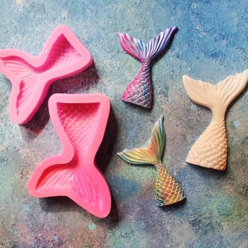 DIY Fondant Mermaid Tail Shape Moulds Cake Mold Sugar Craft Chocolate Mold Cake Design Bakeware Decorating
