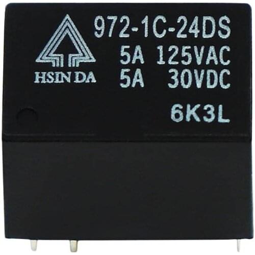 HOT NEW 24V relay 972-1C-24DS 972 1C 24DS 9721C24DS Low power relay DC24V 24VDC 24V 5A 6PIN