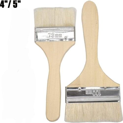 4"/5" Chip Brushes For Painting Brush Cleaning Oil Watercolor Powder Paint Flat Hair Wood Handle Graffiti Tools Chip Brushes