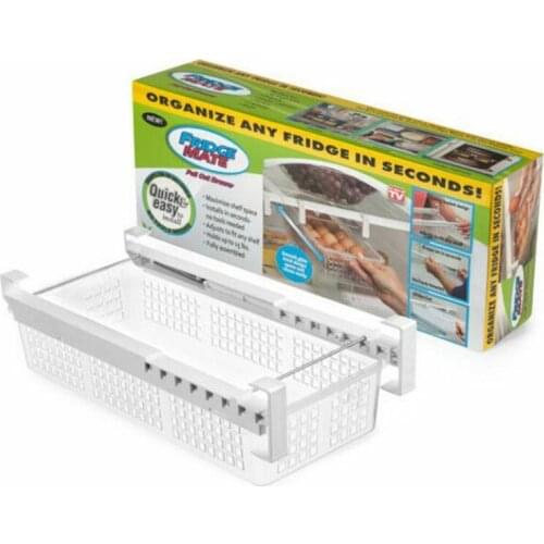 Fridge Mate Refrigerator Pull Out Bin Food Storage Organizer Snap Containers Home Kitchen Storage Organizer
