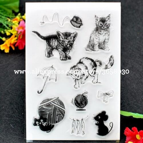 Cats Scrapbook DIY photo cards rubber stamp clear stamp transparent stamp 10x15cm 8052834