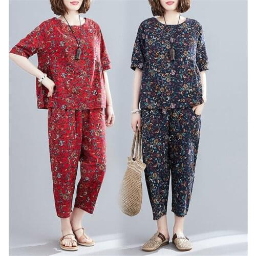 Plus Size 5XL clothes 2021 Summer Women Sports Suit Top And Pant Two Piece Sportwear Home Tracksuit Matching Set outfit