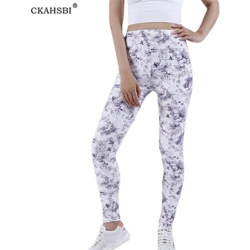 CKAHSBI Sport Printed Leggings Ladies Workout Pants Women Gym Yoga Compression Tights Stretchy High Waist Fitness Hip Push Up