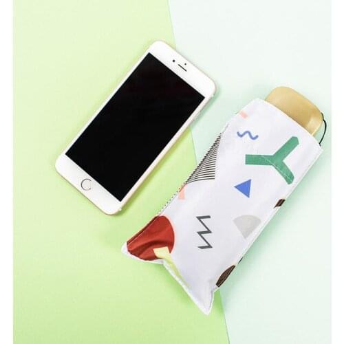 Small Mini Cute Sun Umbrella Five Folding Rain Women Parasol Pocket Parasol Uv Protection Windproof Safety Travel UmbrellaY6S