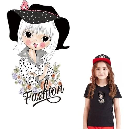 Cute Girl Stripes On Clothes StickersIron On Patches Heat-Sensitive Patch Application Of One Ironing Printing For Clothing Tops