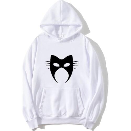Fashion Mask Cat Hooded Sweatshirts Letter Print Mens Autumn Pullover Black Pink Blue Print Ladies Warm Pullover Hoodie