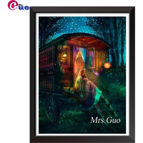 Gypsy Firefly Full Diamond 5D DIY Diamond Painting Kit Diamond Cross Stitch Round Crystal Rhinestone Embroidery Home Art Craft