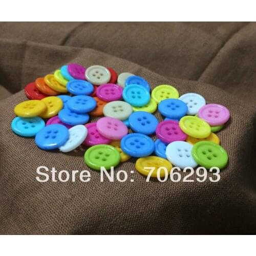 1000pcs/SETS Mixed 11 Colors Resin Buttons sets Fit Sewing or Scrapbooking Knopf Bouto 15mm NK14041505