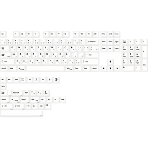PBT 135 Keys Cherry Profile DYE-Sub Japanese Keycap Minimalist White Theme Minimalist Style for Mechanical Keyboard