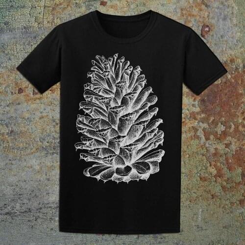 PINECONE Mens T Shirt A Walk In The Forest Nature Lovers Gift Winter Themed Shirts Black & White Tees