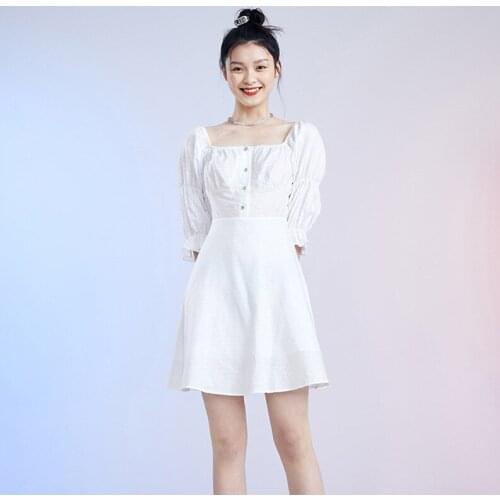 Dress 2021 Female Patchwork Solid Summer Dresses Ladies 2021 Casual Womens Dresses Short Sleeve Button Womens Summer Dress
