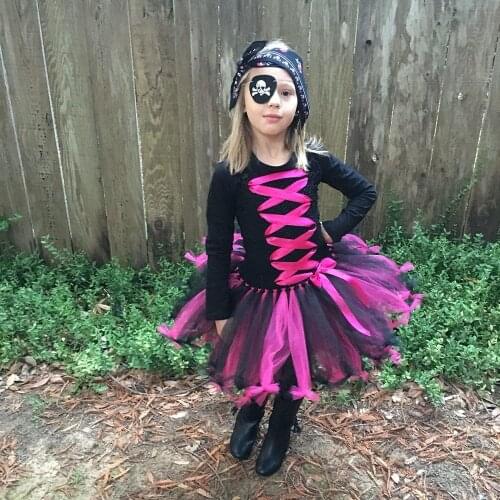 Moeble Girls Pirate Cosplay Tutu Dress Children Halloween Birthday Costume Kids Party Photo Dresses Cosplay Outfits For Girls