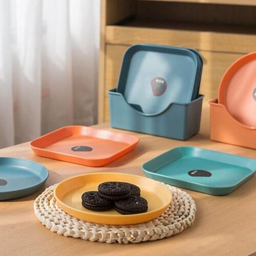 6 Inch Cute Dishes Plate Solid Color Bowl Plastic Cake Display Storage Tray Small Dish Gift Snacks/Nuts/Desserts Plates