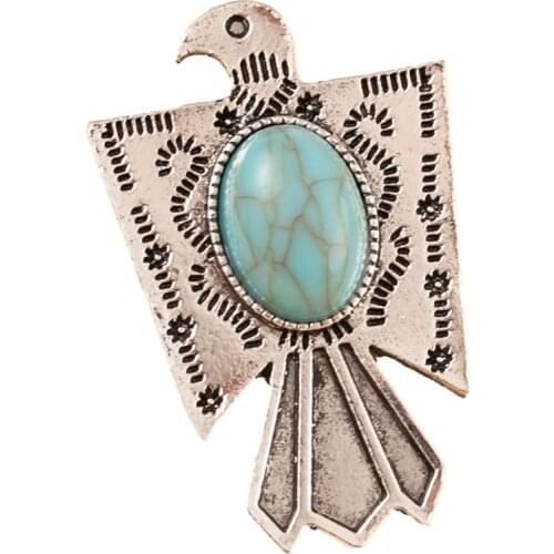 Adjustable Opening Vintage Eagle Ring Blue Stone Men Vintage Style Animal Jewelry Fly Bird Ring