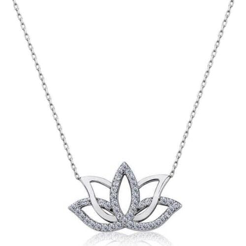 Silver Lotus flower Necklace