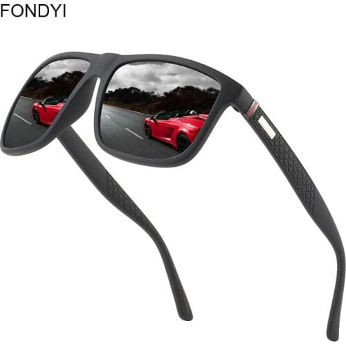 FONDYI Men Square Sunglasses 2020 Polarized U4000 Shades Sun Glasses Travelling Stylish Gafas de sol Women Mirror with Case