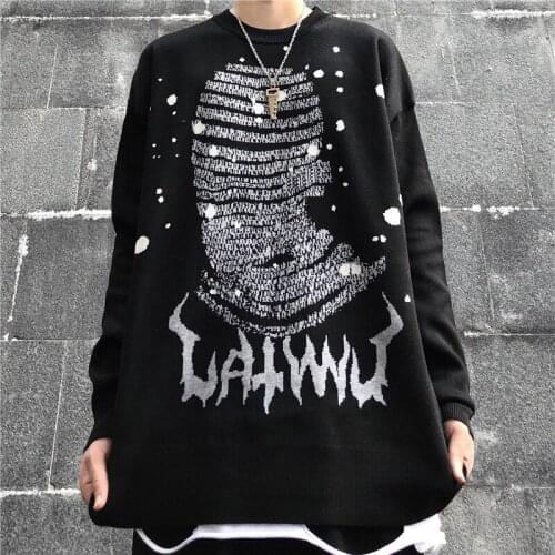 Winter Sweater Women Streetwear Sweater Vintage Man Sweater Loose Round Neck Long Sleeve Sweater Harajuku Cartoon Anime Sweater
