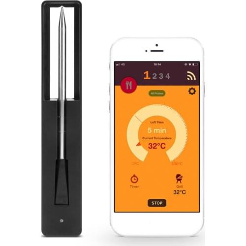 Meat Thermometer Smart Wireless BBQ Thermometer With Bluetooth Barbecue Probe Smart Waterproof Smoker Temperature Thermometer