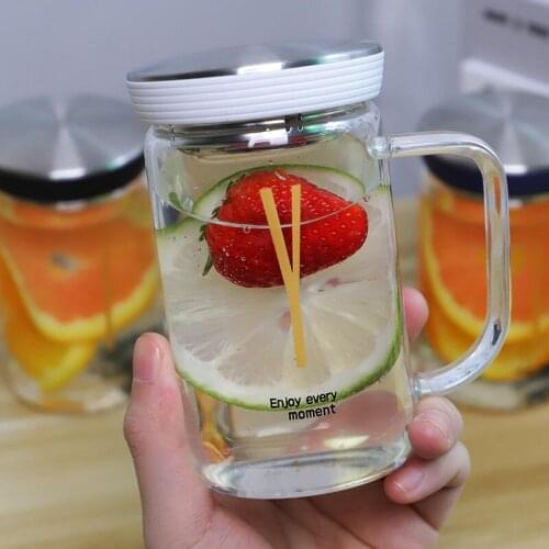 High Quality Glass Water Bottles Cute Animal Alphabet Pattern Cartoon Seal Lid With Drink Bottled Outdoor Portable Tea bottle