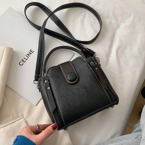 2021 New Designer Handbags Lady Shoulder Bag Fashion Solid Travel Crossbody Bags For Women PU Leather Small Bucket Bag