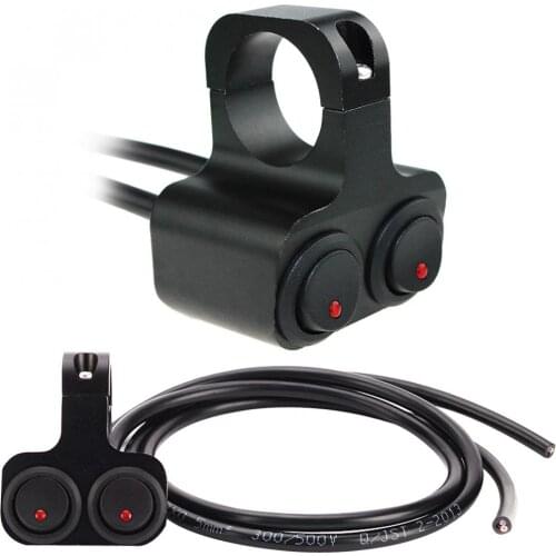 120W Waterproof CNC Motorcycle Handlebar Double Switch Universal ATV Headlight Spotlight Switch with Indicator Light