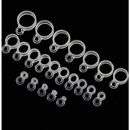 14Pcs Fishing Rod Wire Ring Silicone Fishing Line Guide Ring Different Size 1-14 fishing Tackle Accessories