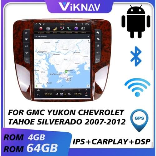 Car gps navigation multimedia player for gmc yukon for chevrolet tahoe silverado 2007-2012 android radio tape recorder car audio
