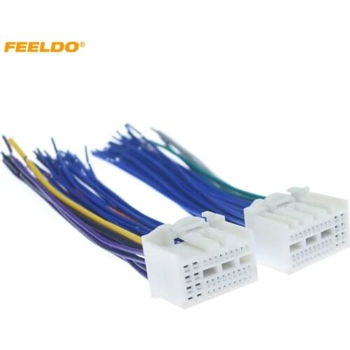 FEELDO 35Pin+38Pin Full Pin Pluging Car Stereo Wire Harness Adapter Connector Plug Into Radio For KIA K2/K3/K4 #HQ3410