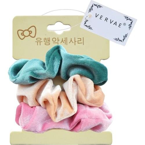 3 Pcs Velvet Scrunchies for Hair Accessories Women Elastic Hair Bands Girls Scrunchie Pack Cute Headwear Hair Ties Rope 2020