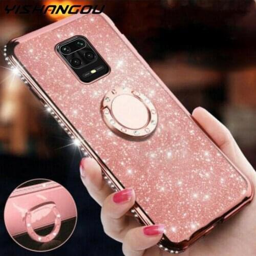 Bling Glitter Ring Soft Silicone Case For Xiaomi Redmi Note 9 9s 8T 8 7 Pro 9A 8A F2 Pro Mi Poco X3 10T Note 10 9T Pro A3 Lite