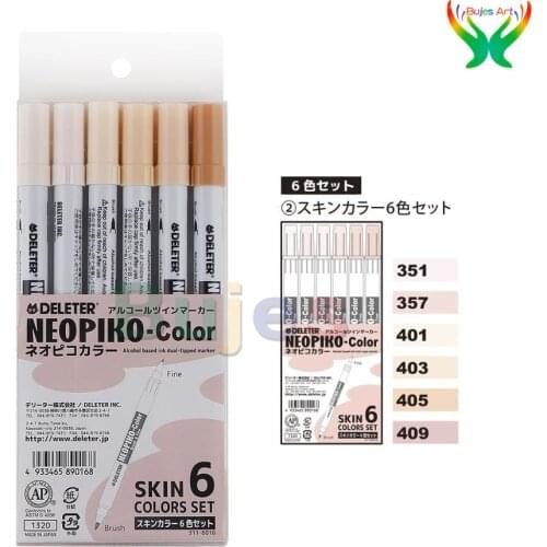 Original Japan DELETER NEOPIKO-2 12/24/36/72 color Alcohol oil Double headed marker pen cartoon design Professional art supplies