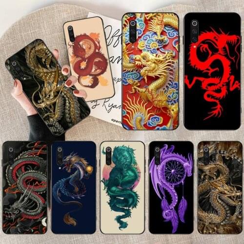 Chinese style Dragon Black Cell Phone Case for Xiaomi Mi Note 10 Lite Mi 9T Pro xiaomi 10 10 CC9 Pro 9SE