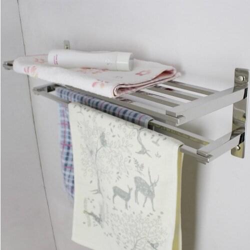 Vidric DIY 304 stainless steel Bath Towel Rack Bath Towel Holder Towel bar Bathroom racks Square tube Shelves