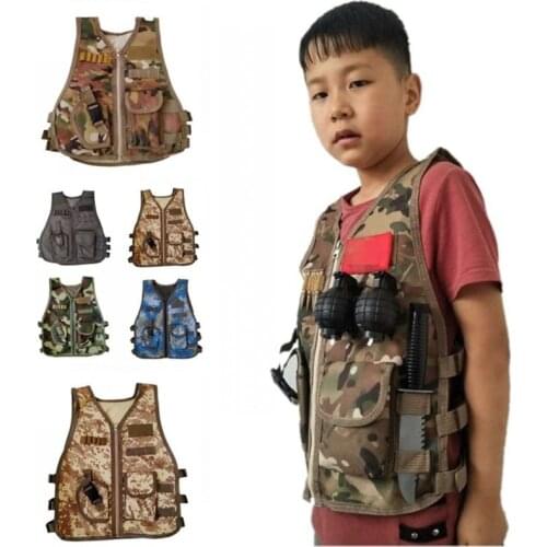 Children Military Kids Vest Camouflage Hunting Clothes Tactical Army Vest Cosplay Costume Airsoft Sniper Uniform Combat CS Gear