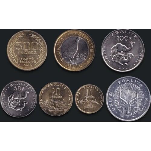 Djibouti Full Set 7 Pieces Coins New Original Coin Unc 100% Real Africa Issuing Coins