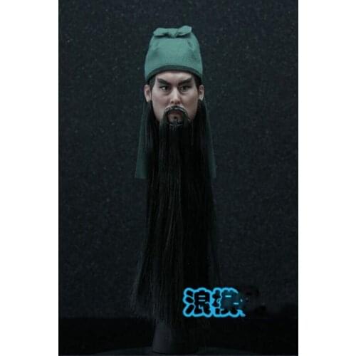 1:6 male figure doll Ancient Three Kingdoms head carving Guan Yu head sculpt for 12" Action figure doll accessories E2881