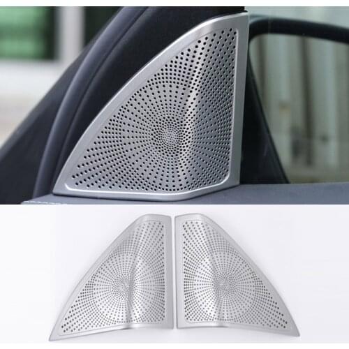 Chrome Door Audio Speaker Cover Frame Trim For Mercedes Benz C Class W205 C180 C200 C300 2015 2016 Car Styling Accessories