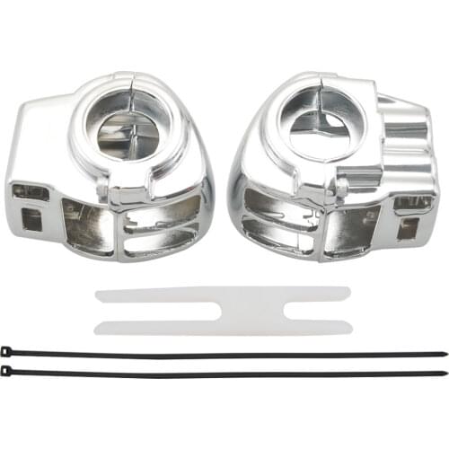 Chrome Switch Housing Covers Kit Fit For Harley Davidson Electra Glide Road King FLH T R