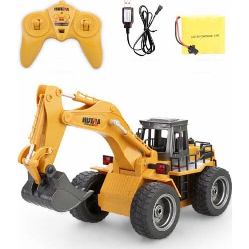 Huina 1530 1/18 RC Car 6ch Metal Excavator Remote Control Excavator Toy With Charging Battery RC Truck Toys Kids Christmas Gift