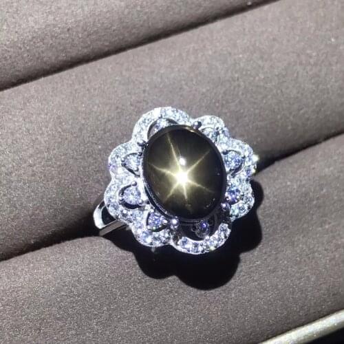Natural Sapphire Ring, Star Sapphire, Certificate of Authenticity, 925 Silver Custom Size, Gemstone 5 Carats