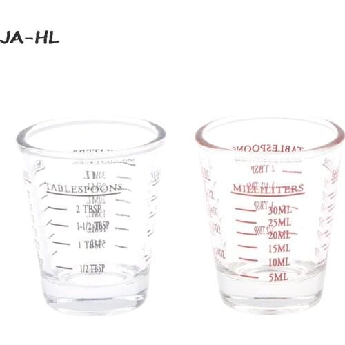 Hot! 1Pc 50/100 ML Glass Measuring Cup With Scale Shot Glass Liquid Glass Ounce Cup