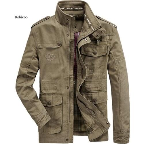 Plus Size 7XL 8XL Military Jacket Men Spring Autumn Cotton Outdoor Multi-pocket Mens Jackets Casual Coat Male Chaqueta Hombre