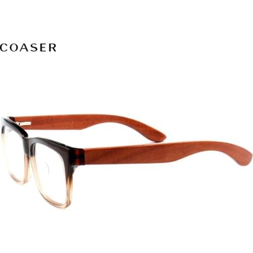 Trend Vintage Style Great Glasses Frame Women Acetate Wide Wood Grain Men Optical Prescription Eyeglasses Wooden Eyewear Frames