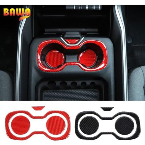 BAWA Soft carbon fiber Central Cup Holder Storage Compartment Panel Decoration Stickers For Dodge RAM 1500 2018-2021