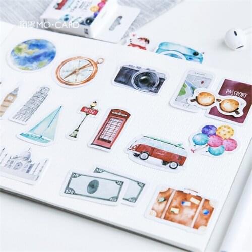 46 Pcs /Box Travel Scenery Label Stickers Decorative Stationery Stickers Scrapbooking Diy Diary Album Stick Label