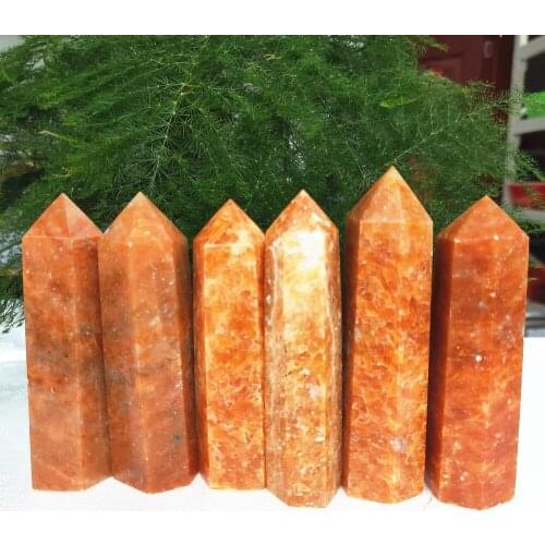 700g Natural Stones Crystal Point Tower Sun Stone Quartz Wand Healing Energy Ore Mineral Obelisk Home Ornaments