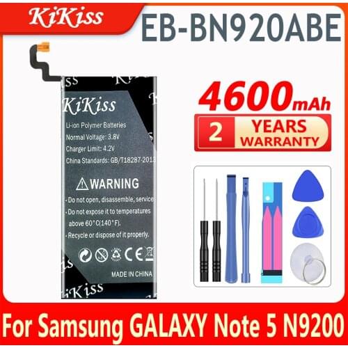 Original KiKiss EB-BN920ABA Battery For Samsung GALAXY Note 5 N9200 N920t N920c Note5 SM-N9208 Mobile Phone Replace Free Tools