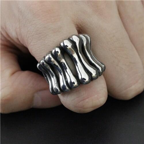 Personal Design Skull Bone Ring 316L Stainless Steel Men Boy Fashion Biker Special Hot Ring