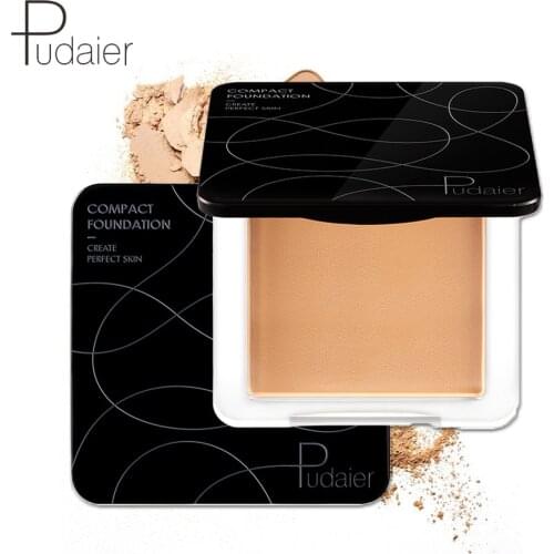 Pudaier Professional Makeup Soft Face Powder Mineral Pressed Powder with Puff Oil Control Concealer Women Natural Face Maquiagem