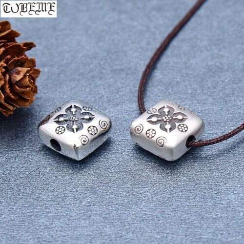 Handmade 925 Silver Tibetan Bead Charm Sterling Silver Tibetan Dorje Bead Buddhist Vajra Beads